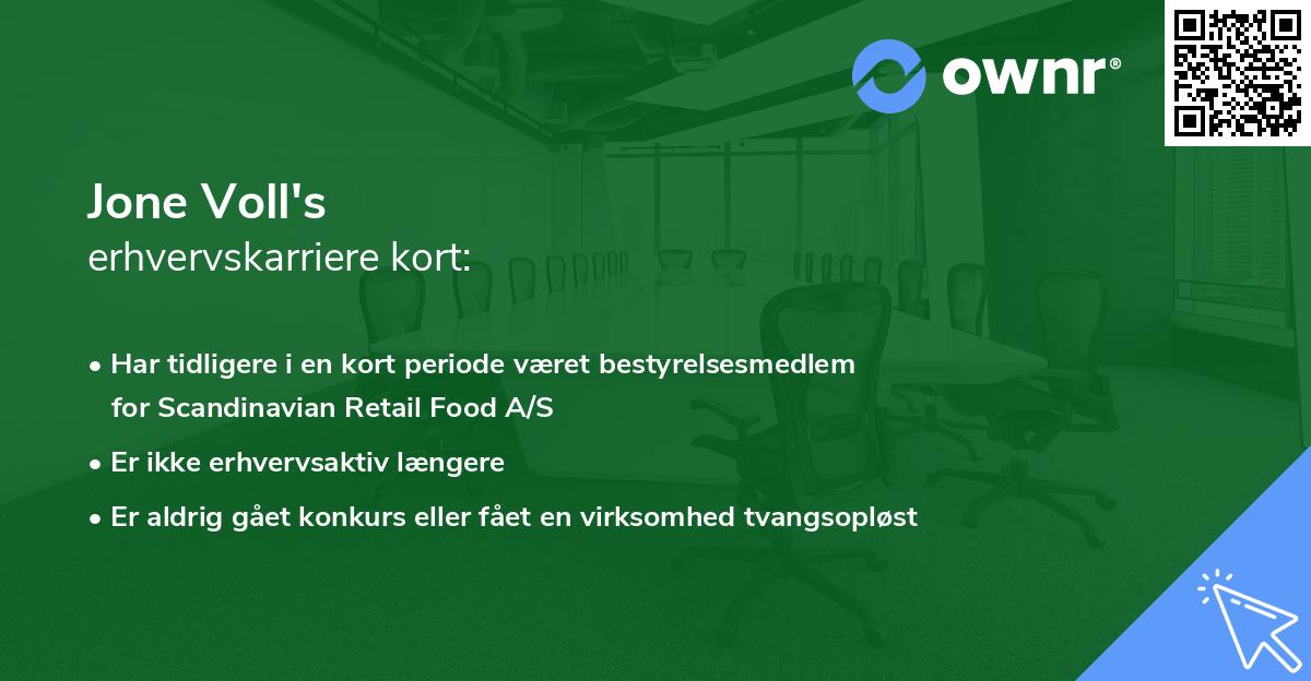 Jone Voll's erhvervskarriere kort