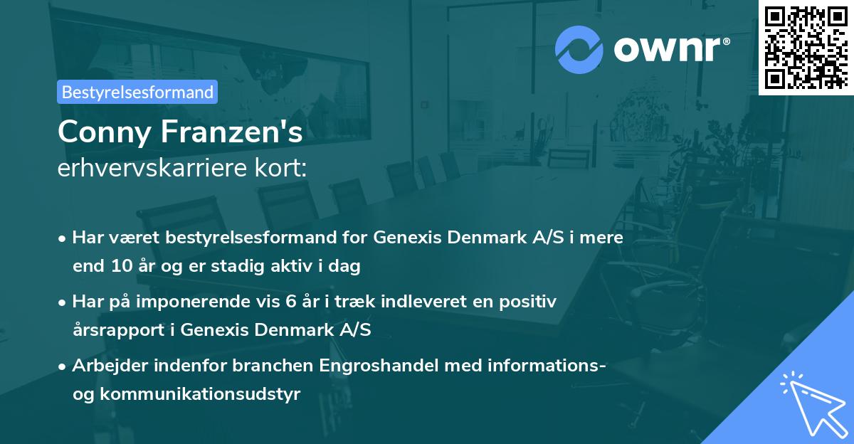 Conny Franzen's erhvervskarriere kort