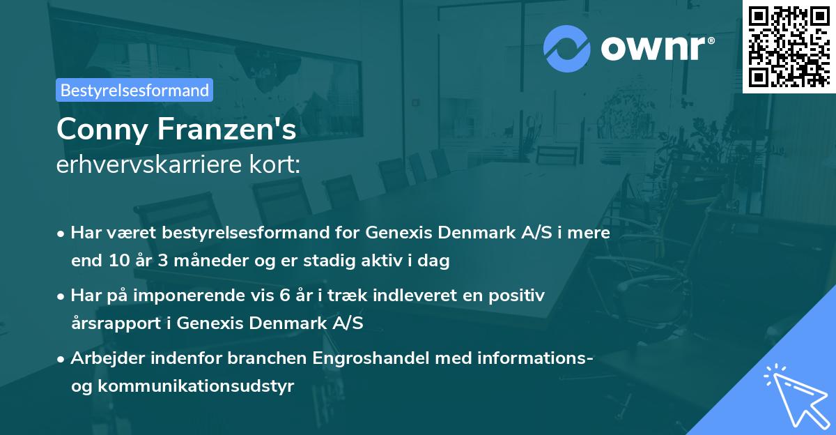 Conny Franzen's erhvervskarriere kort