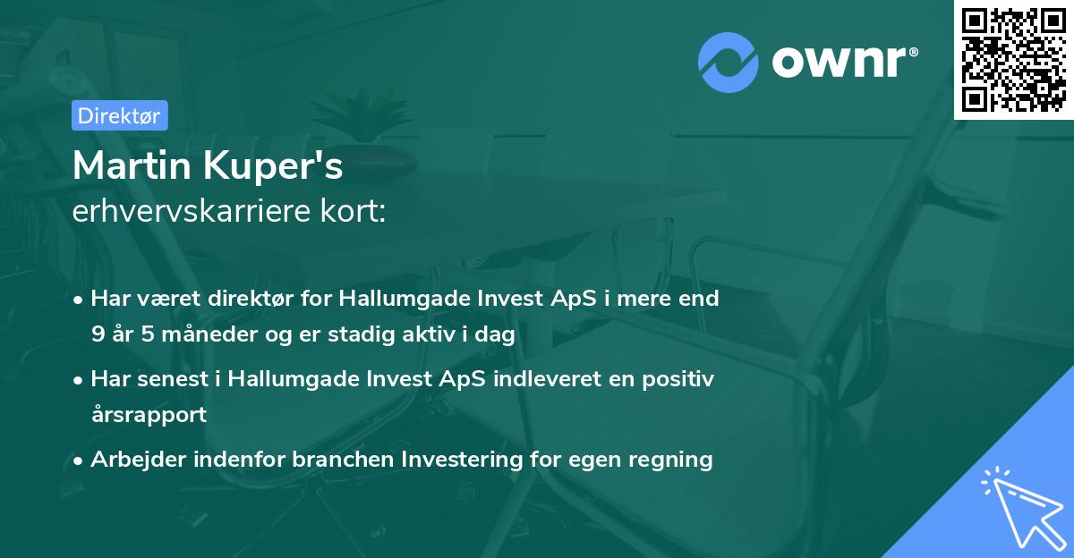Martin Kuper's erhvervskarriere kort