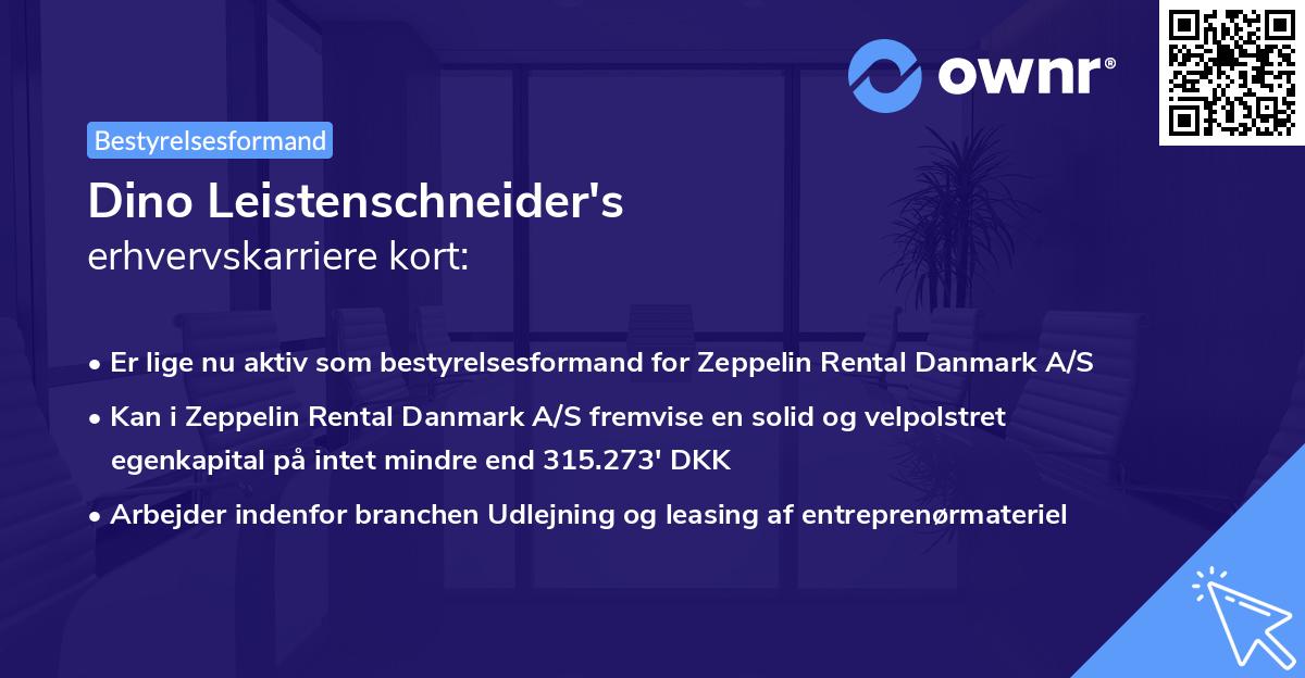 Dino Leistenschneider's erhvervskarriere kort
