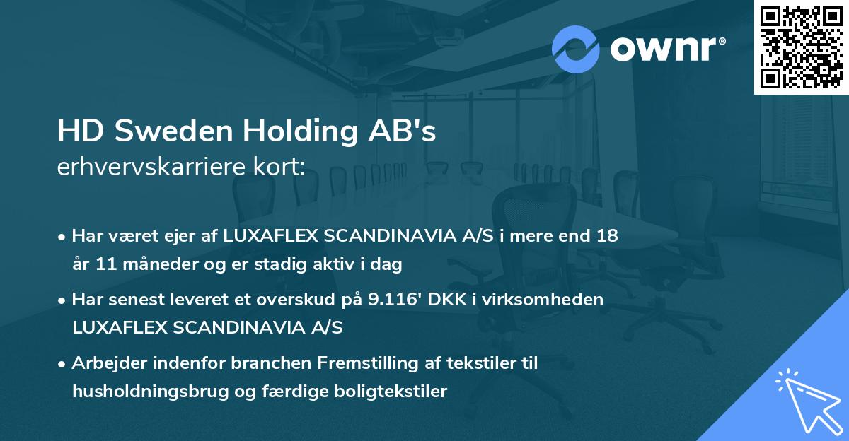 HD Sweden Holding AB's erhvervskarriere kort