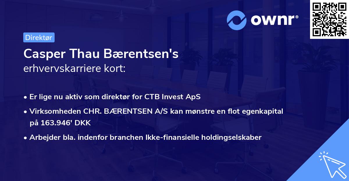 Casper Thau Bærentsen's erhvervskarriere kort