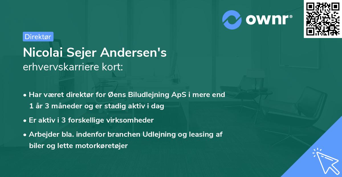 Nicolai Sejer Andersen's erhvervskarriere kort