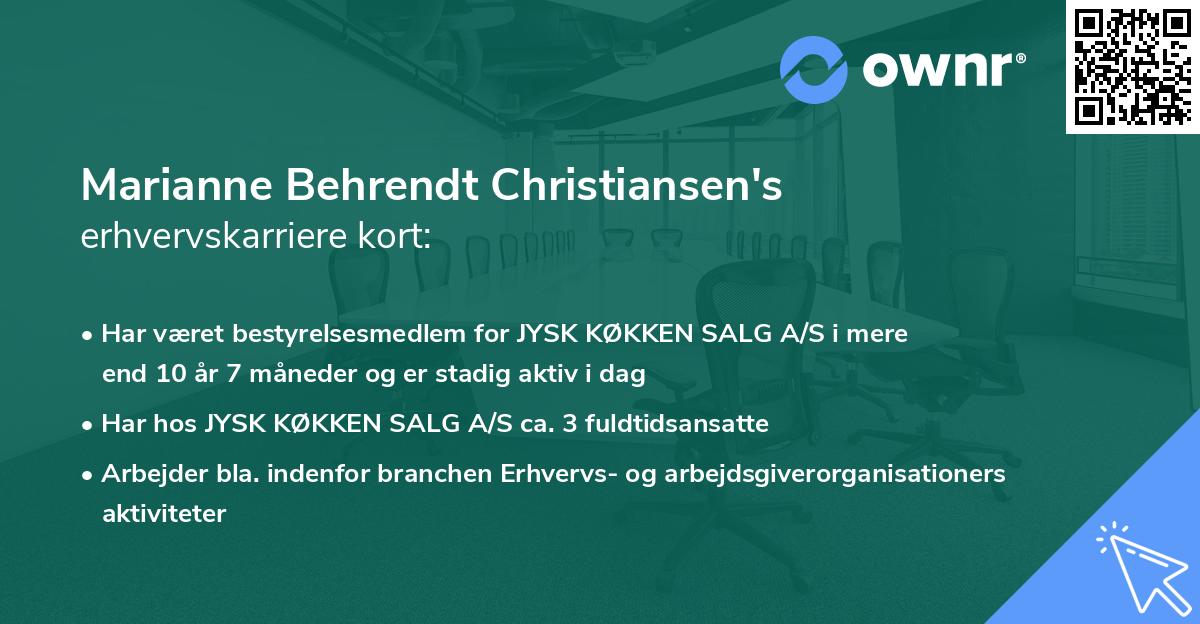 Marianne Behrendt Christiansen's erhvervskarriere kort