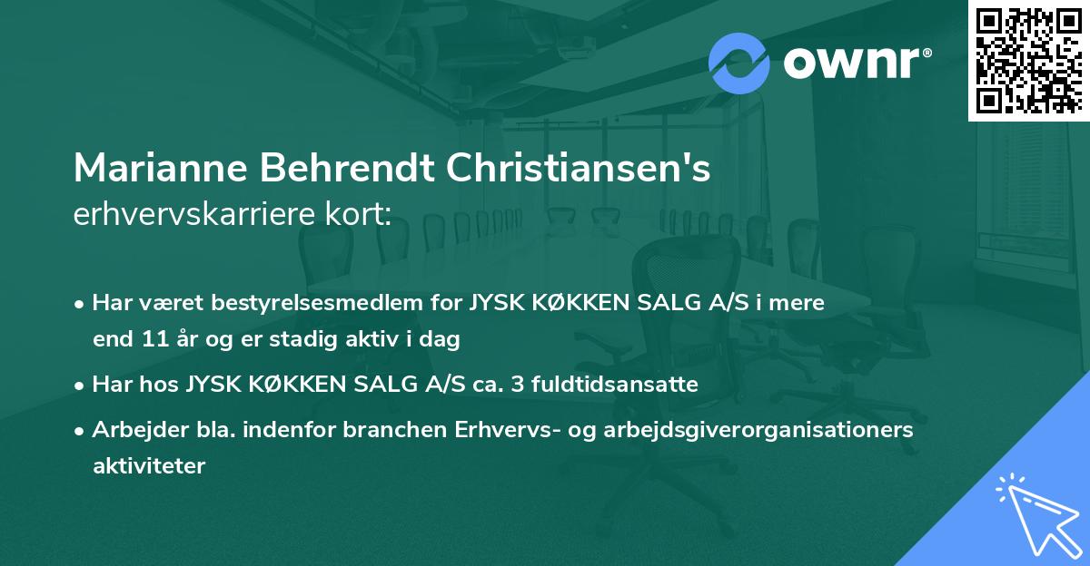 Marianne Behrendt Christiansen's erhvervskarriere kort