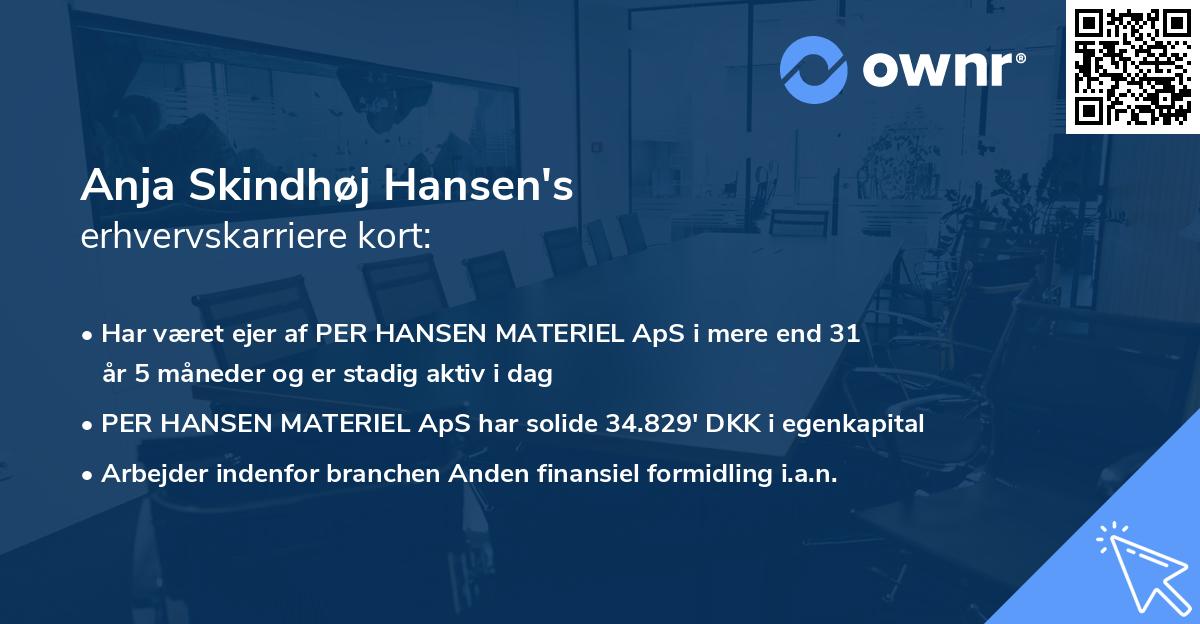 Anja Skindhøj Hansen's erhvervskarriere kort