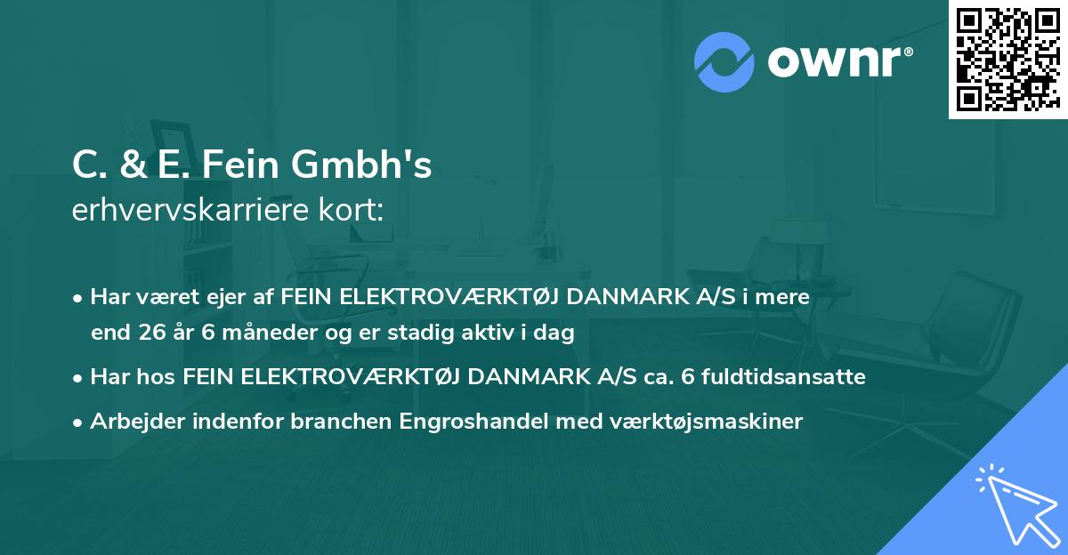 C. & E. Fein Gmbh's erhvervskarriere kort