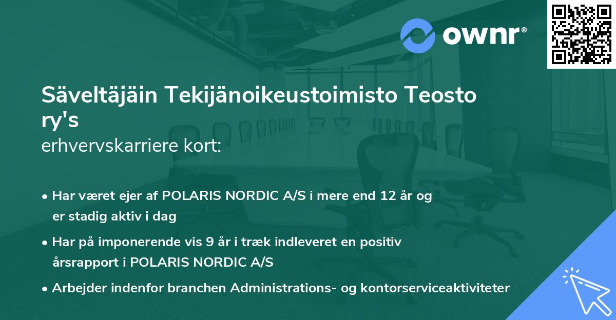 Säveltäjäin Tekijänoikeustoimisto Teosto ry's erhvervskarriere kort