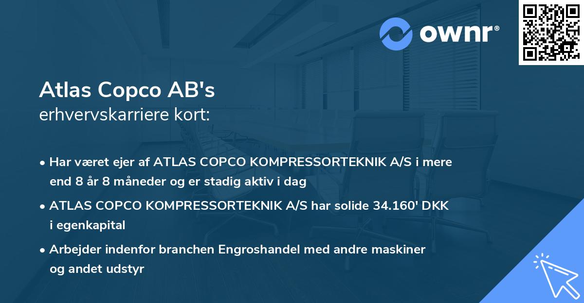 Atlas Copco AB's erhvervskarriere kort