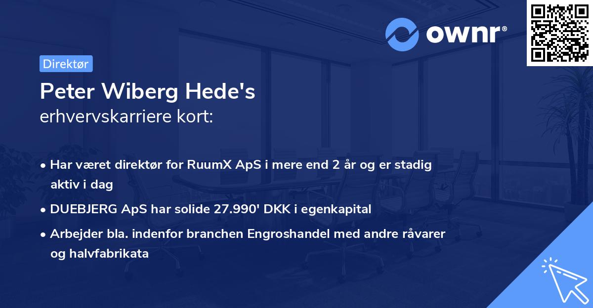 Peter Wiberg Hede's erhvervskarriere kort