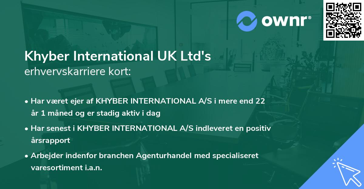 Khyber International UK Ltd's erhvervskarriere kort