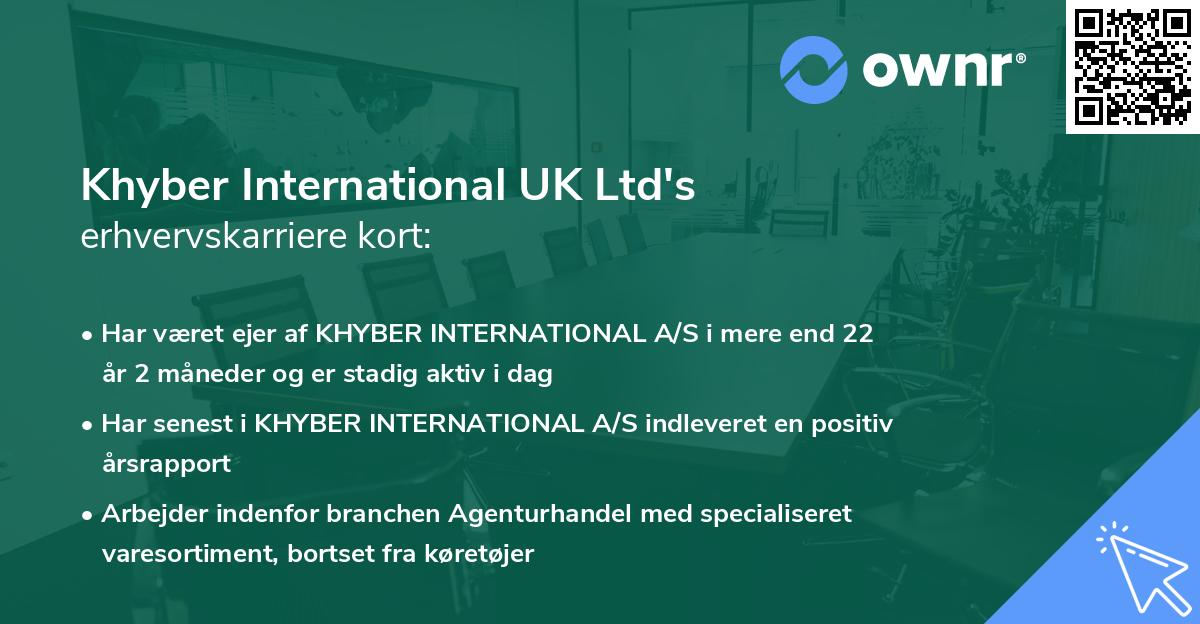 Khyber International UK Ltd's erhvervskarriere kort