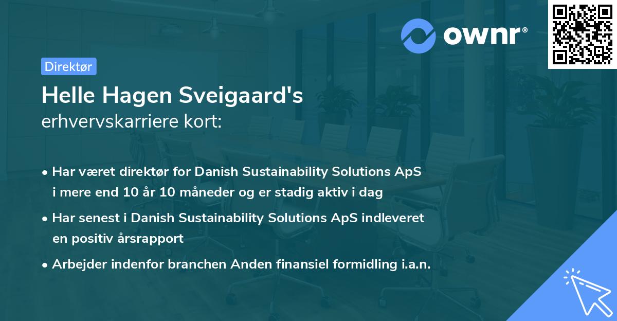 Helle Hagen Sveigaard's erhvervskarriere kort