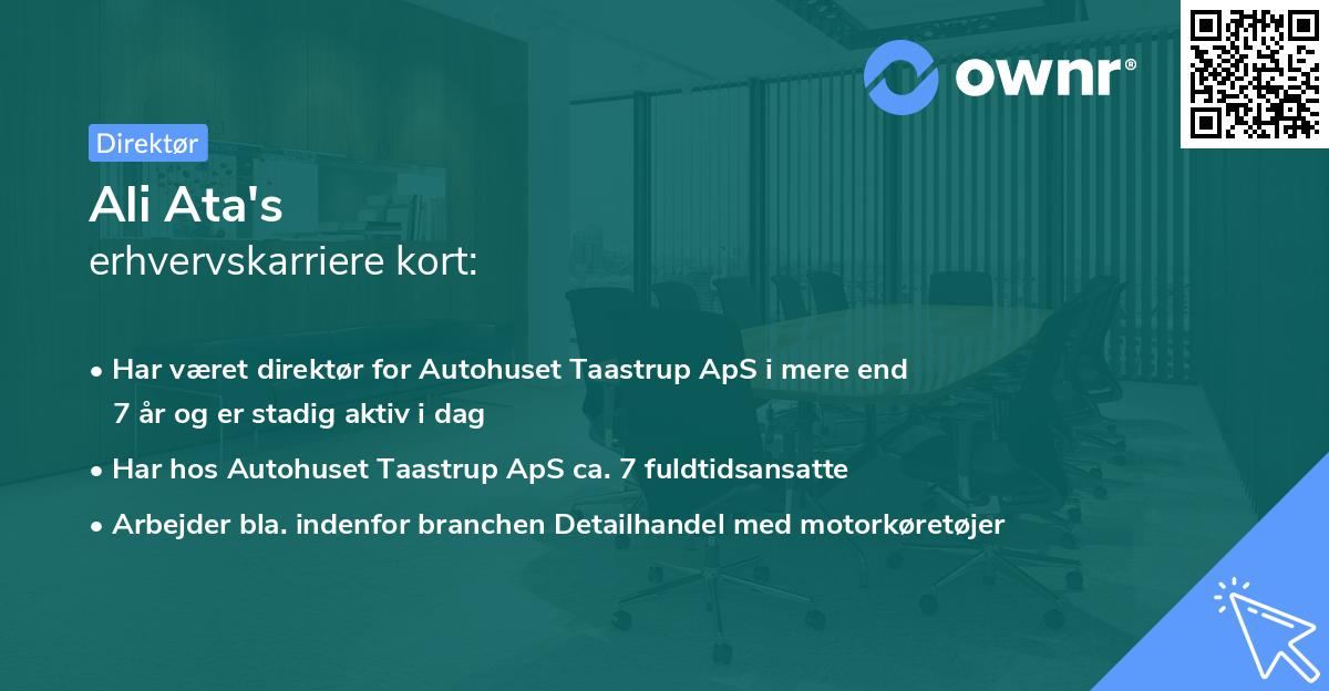 Ali Ata's erhvervskarriere kort