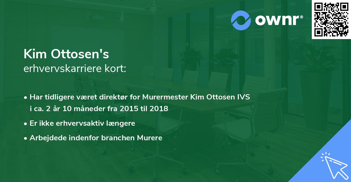 Kim Ottosen's erhvervskarriere kort