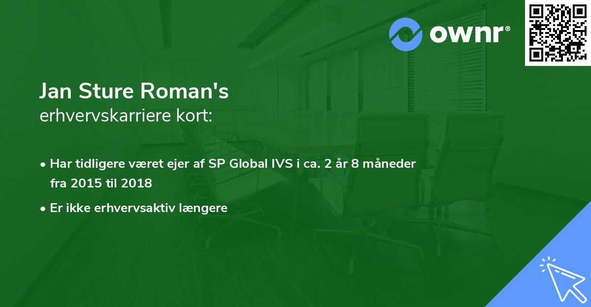 Jan Sture Roman's erhvervskarriere kort