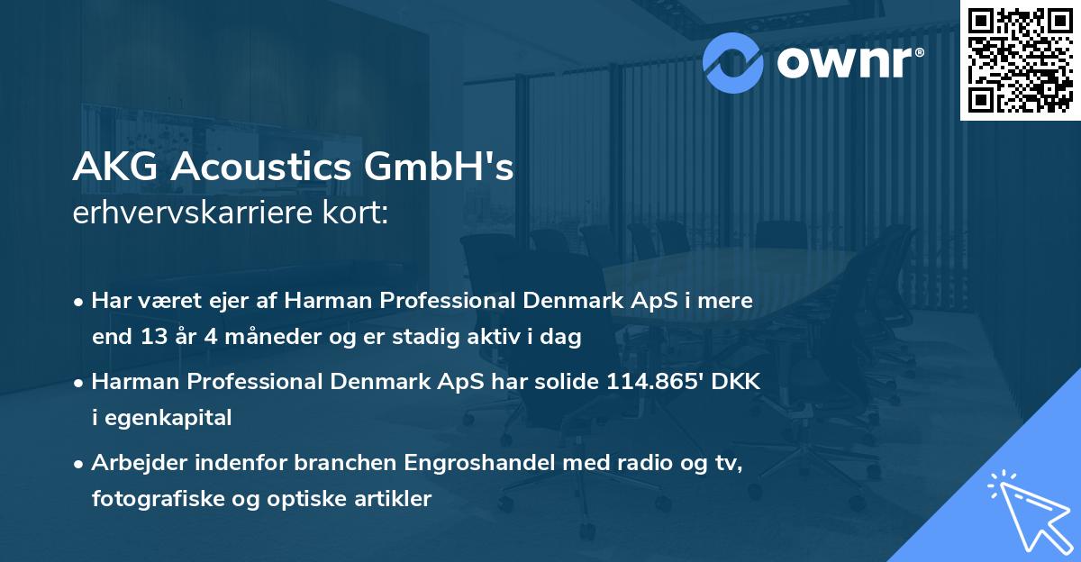 AKG Acoustics GmbH's erhvervskarriere kort