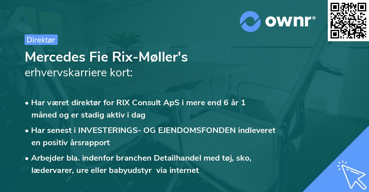 Mercedes Fie Rix-Møller's erhvervskarriere kort