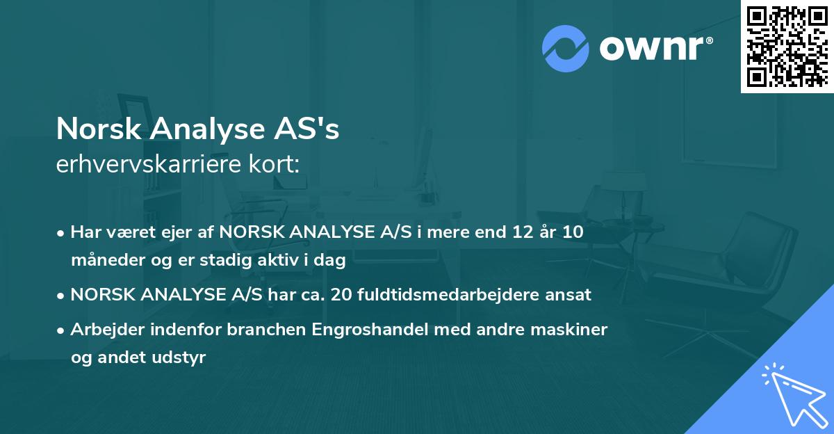 Norsk Analyse AS's erhvervskarriere kort