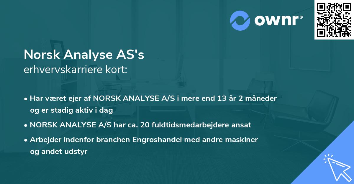 Norsk Analyse AS's erhvervskarriere kort