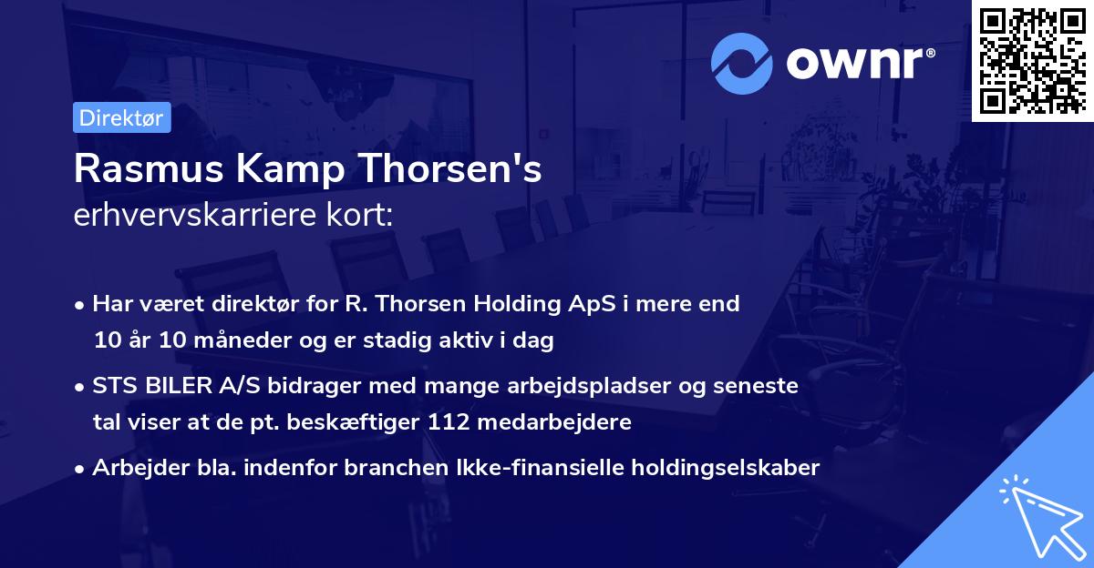 Rasmus Kamp Thorsen's erhvervskarriere kort