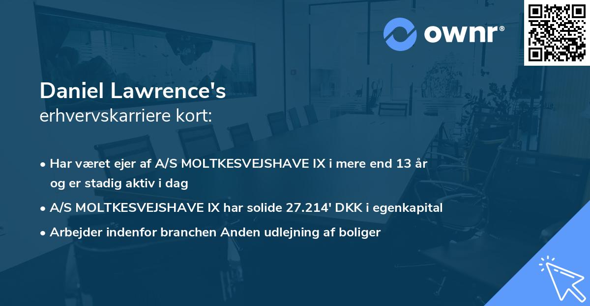 Daniel Lawrence's erhvervskarriere kort