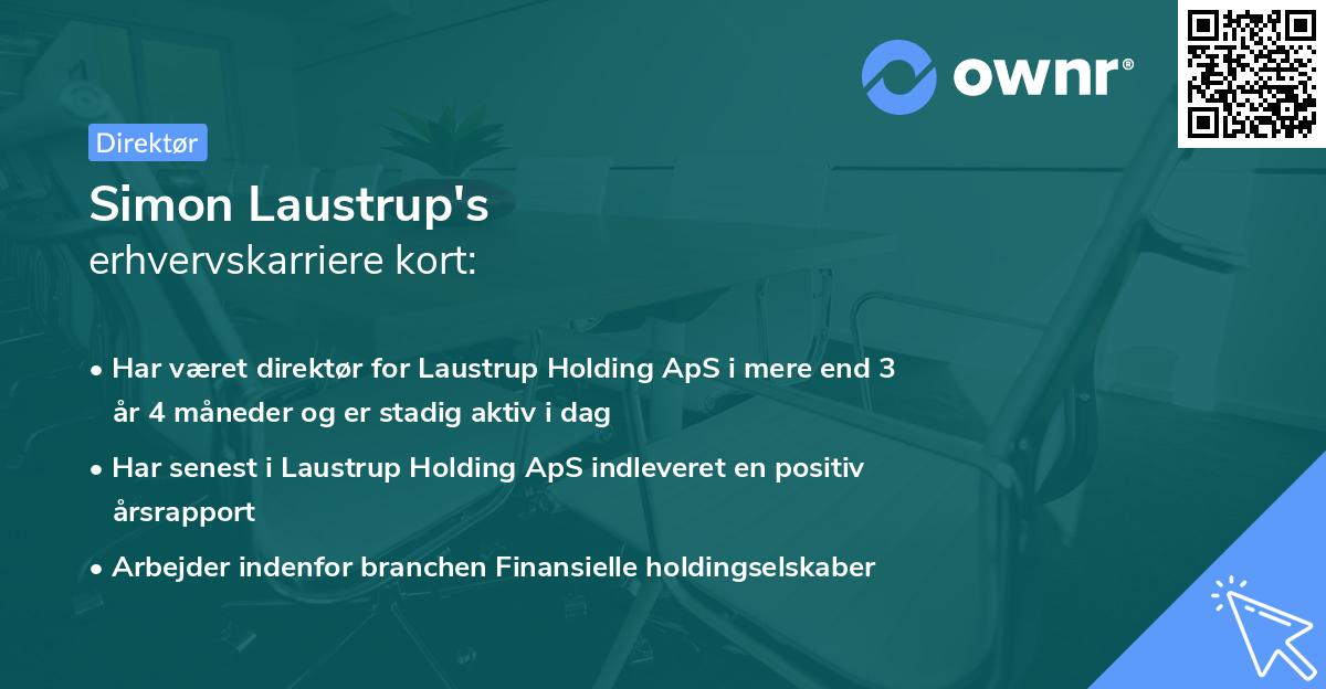 Simon Laustrup's erhvervskarriere kort