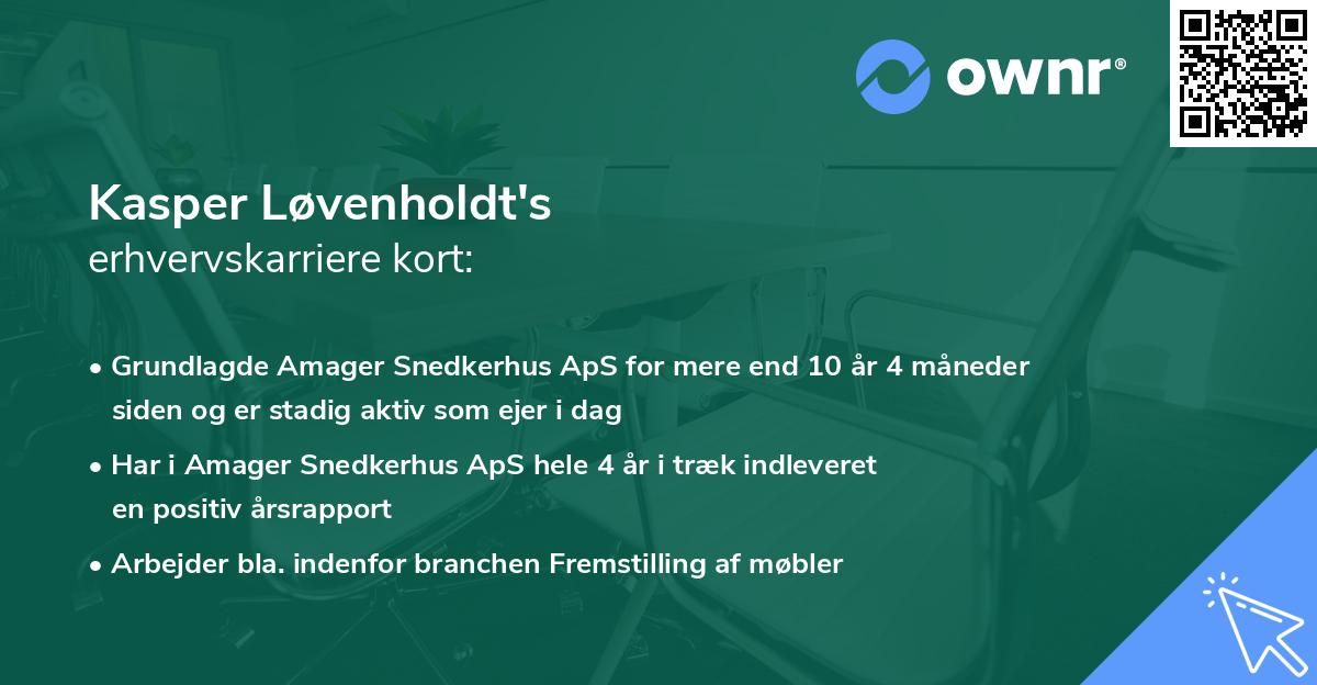 Kasper Løvenholdt's erhvervskarriere kort