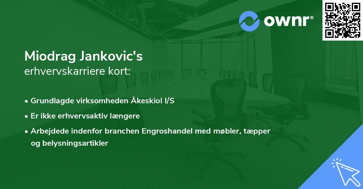 Miodrag Jankovic's erhvervskarriere kort
