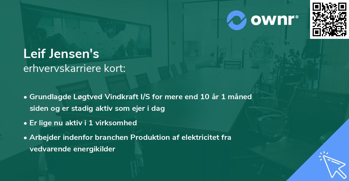 Leif Jensen's erhvervskarriere kort