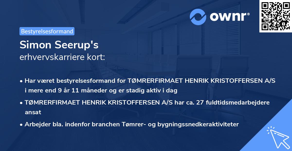 Simon Seerup's erhvervskarriere kort