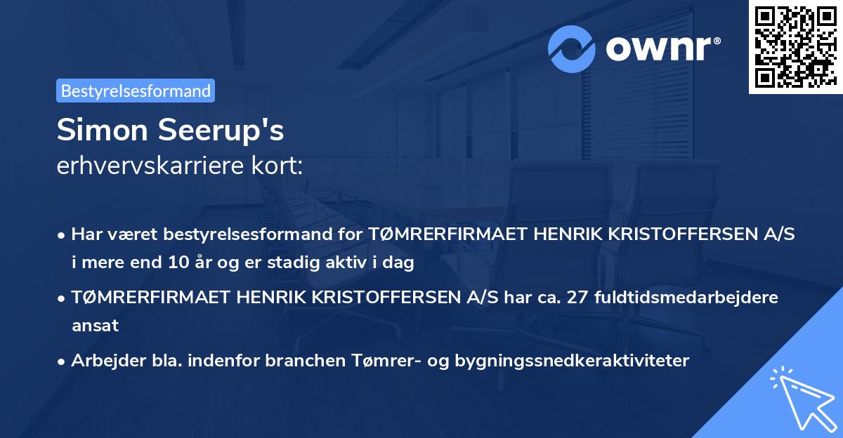 Simon Seerup's erhvervskarriere kort