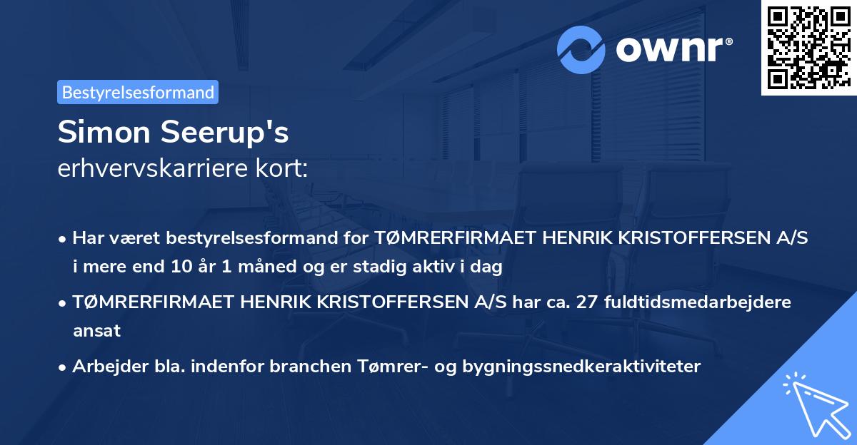 Simon Seerup's erhvervskarriere kort