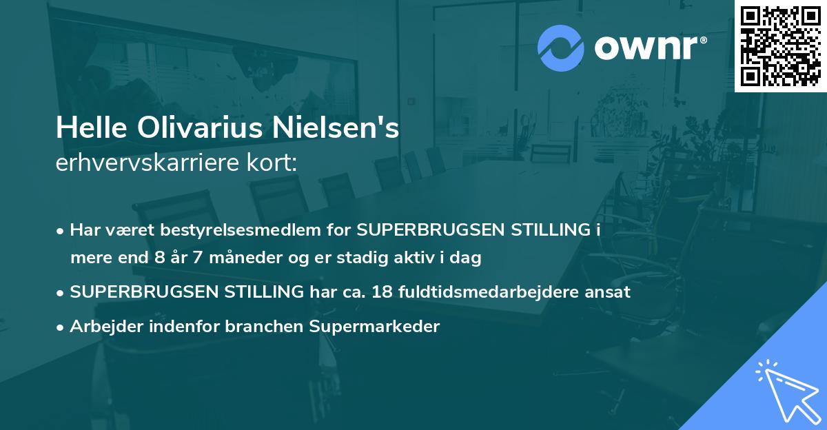 Helle Olivarius Nielsen's erhvervskarriere kort