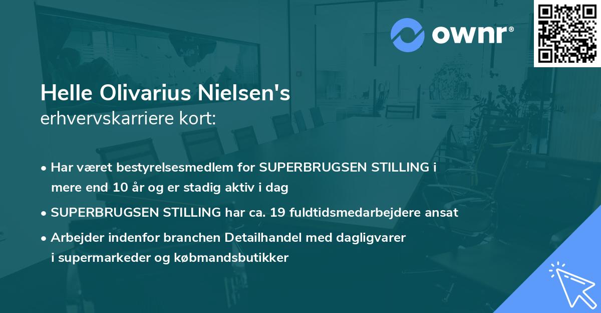 Helle Olivarius Nielsen's erhvervskarriere kort
