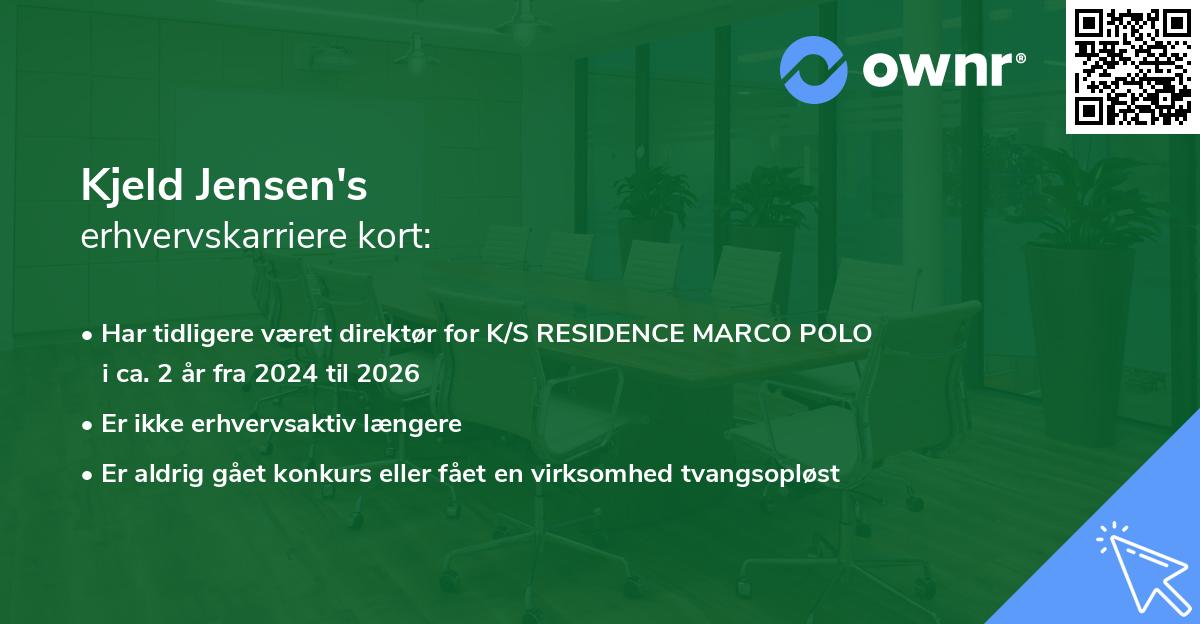 Kjeld Jensen's erhvervskarriere kort
