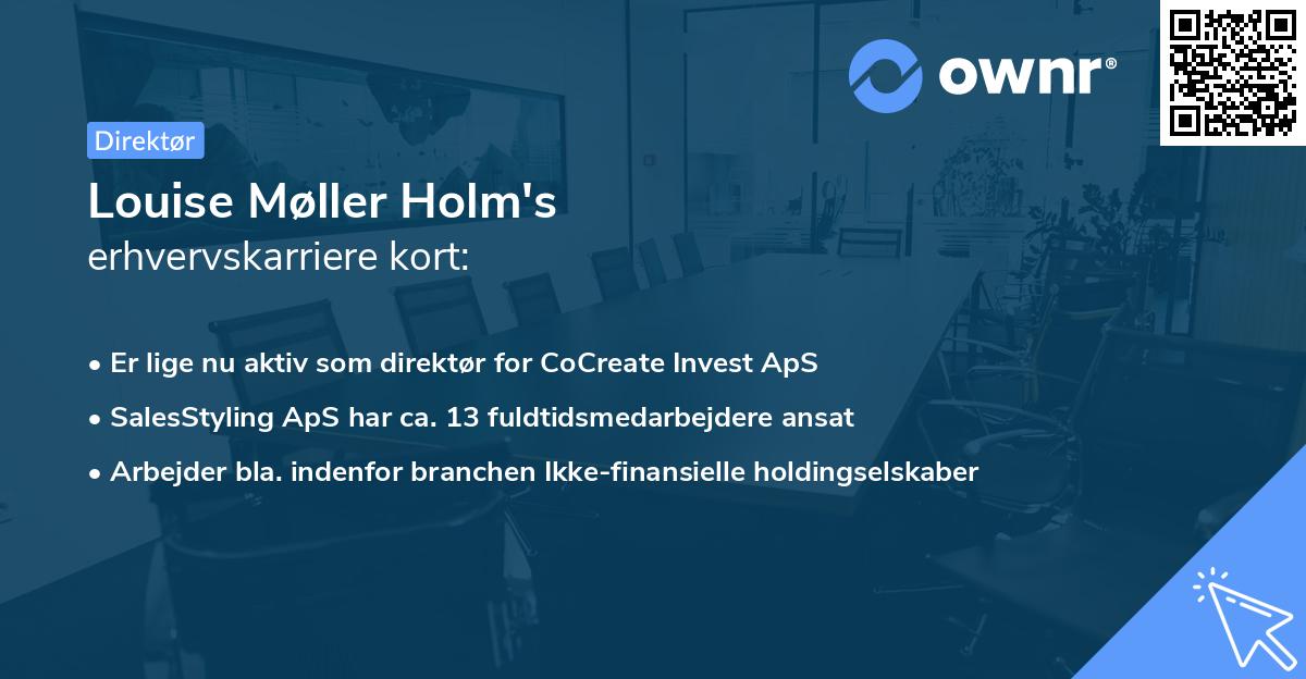 Louise Møller Holm's erhvervskarriere kort