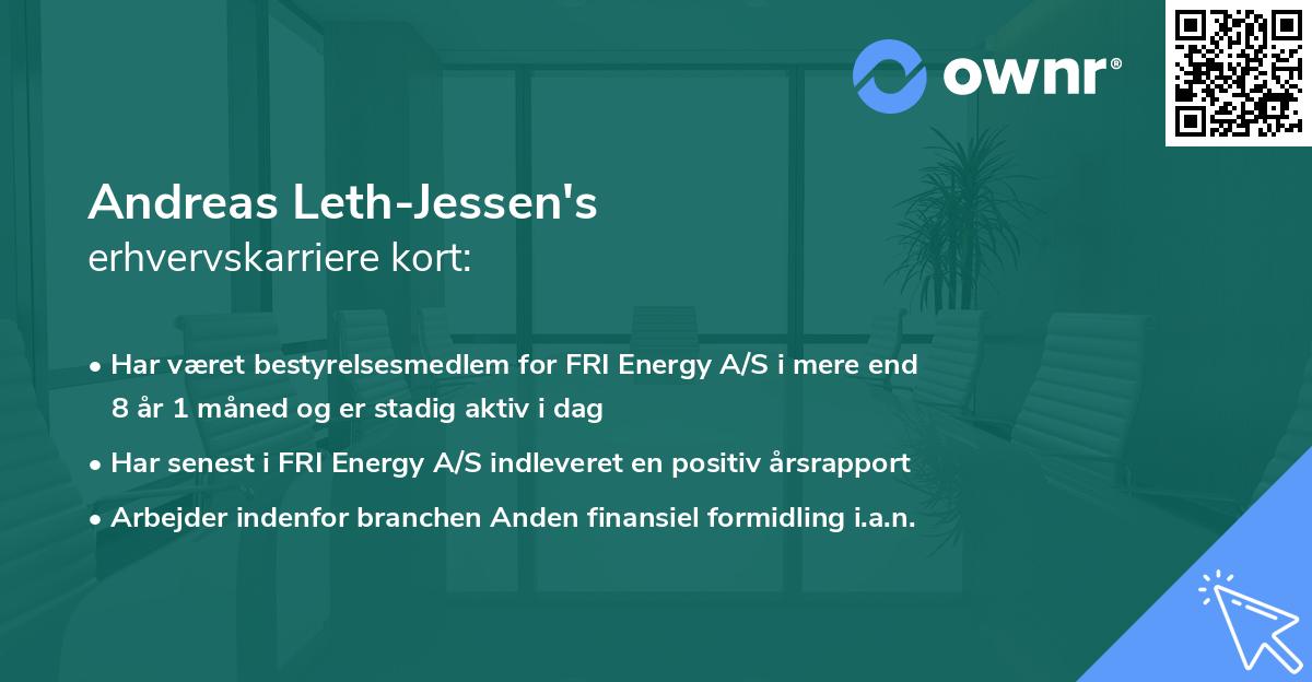 Andreas Leth-Jessen's erhvervskarriere kort