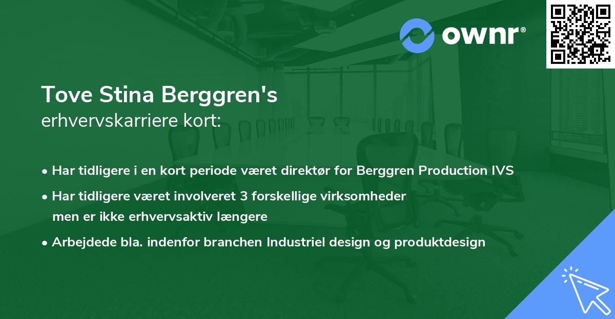 Tove Stina Berggren's erhvervskarriere kort