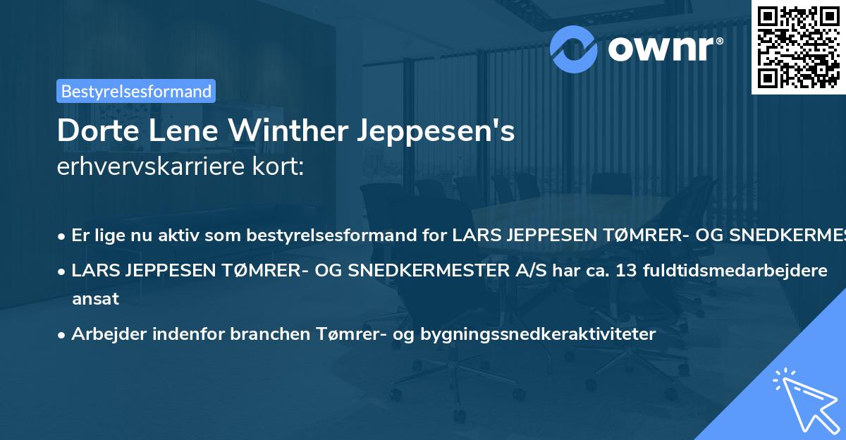 Dorte Lene Winther Jeppesen's erhvervskarriere kort