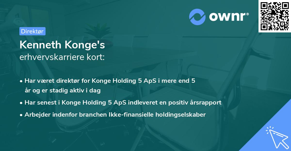 Kenneth Konge's erhvervskarriere kort