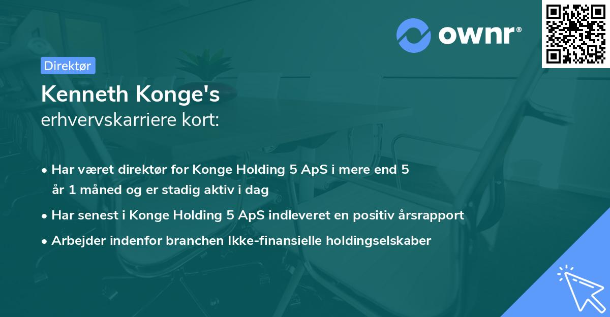 Kenneth Konge's erhvervskarriere kort