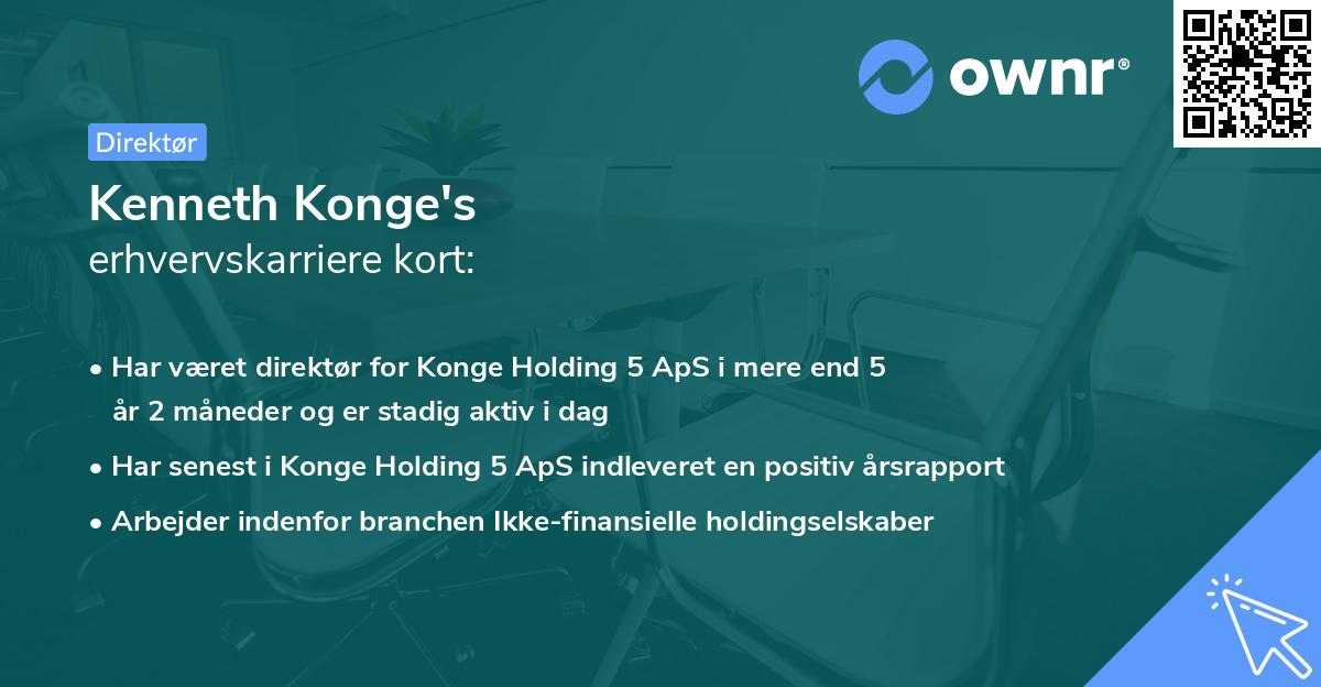 Kenneth Konge's erhvervskarriere kort