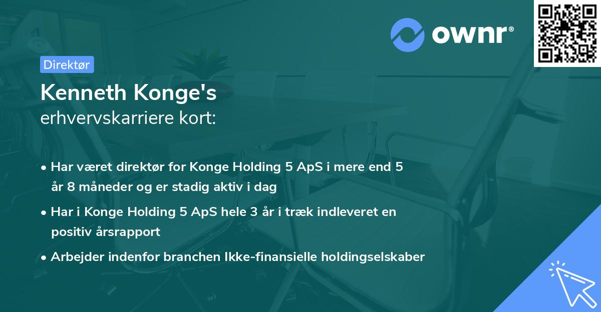 Kenneth Konge's erhvervskarriere kort