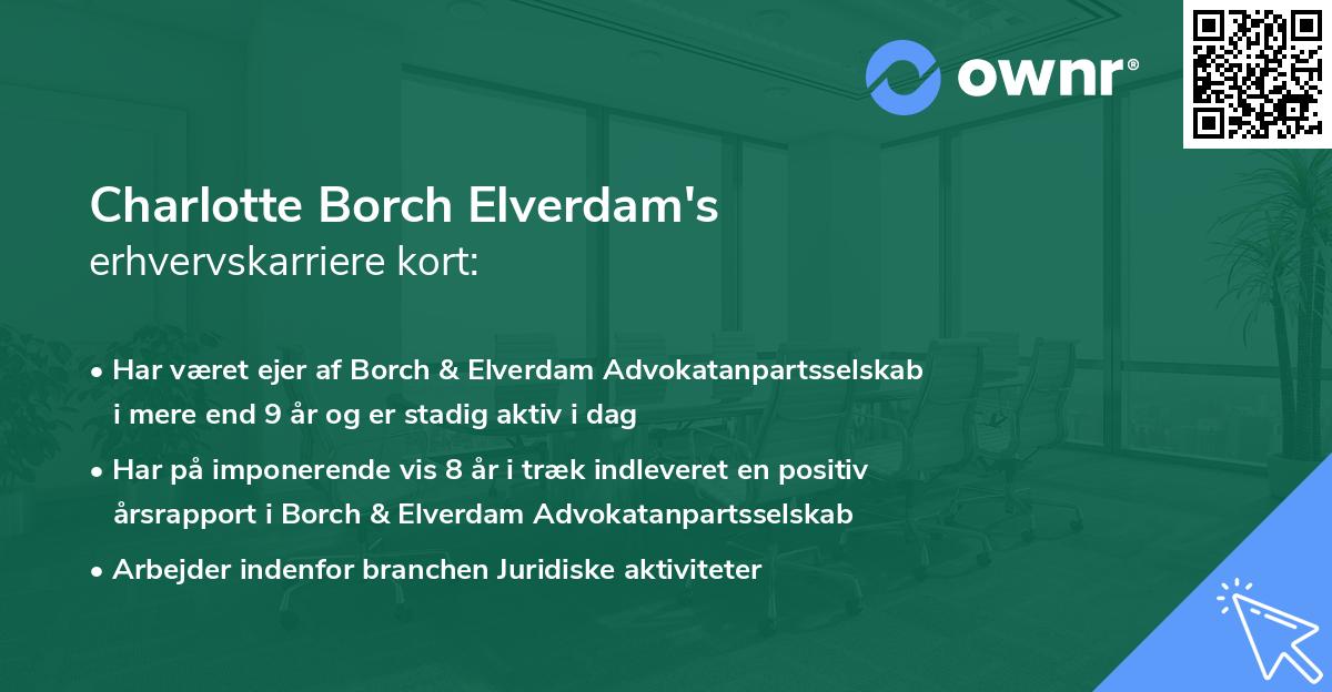 Charlotte Borch Elverdam's erhvervskarriere kort