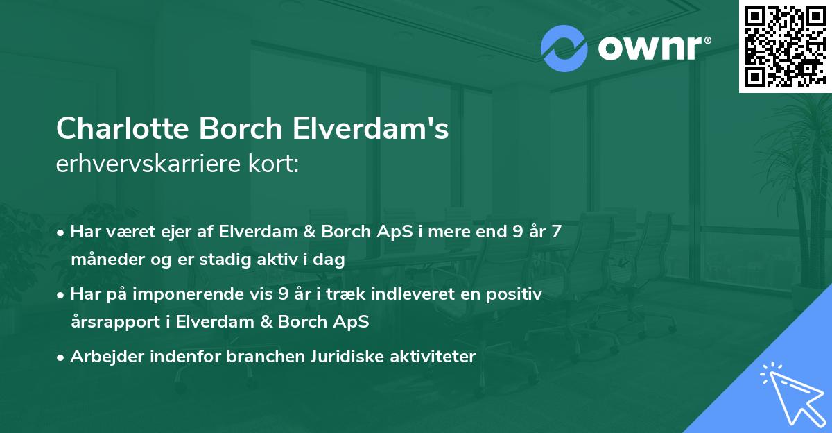 Charlotte Borch Elverdam's erhvervskarriere kort