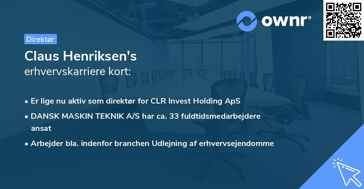 Claus Henriksen's erhvervskarriere kort