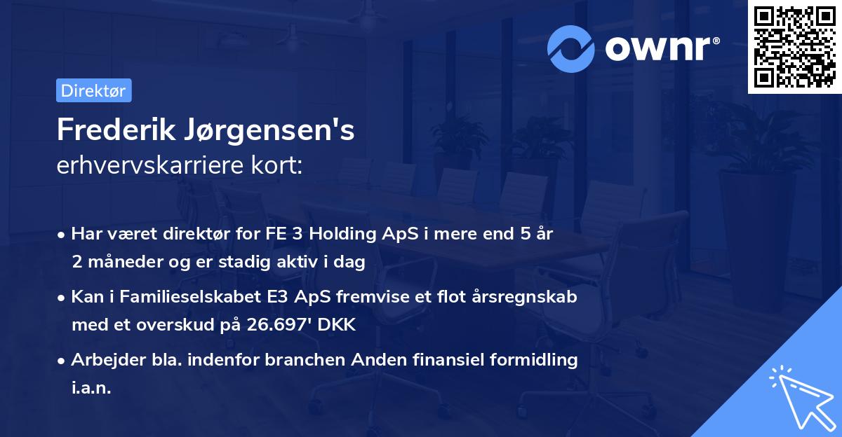 Frederik Jørgensen's erhvervskarriere kort