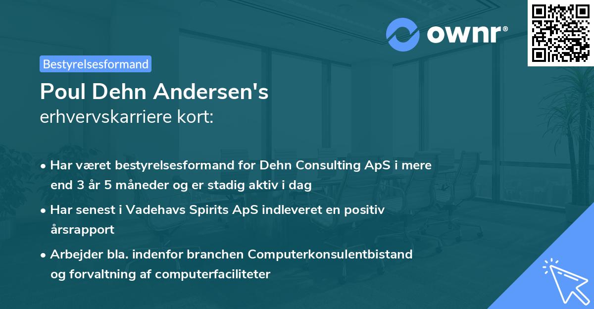Poul Dehn Andersen's erhvervskarriere kort